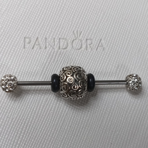 Pandora Vintage Silver Clear CZ Wind Clip (2 Listed Separately)